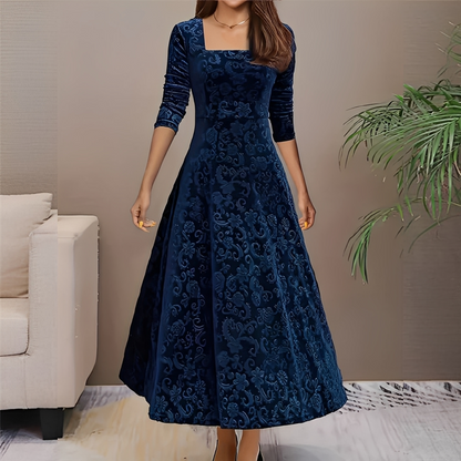 Malvina - Rochie de damă elegantă cu decolteu pătrat