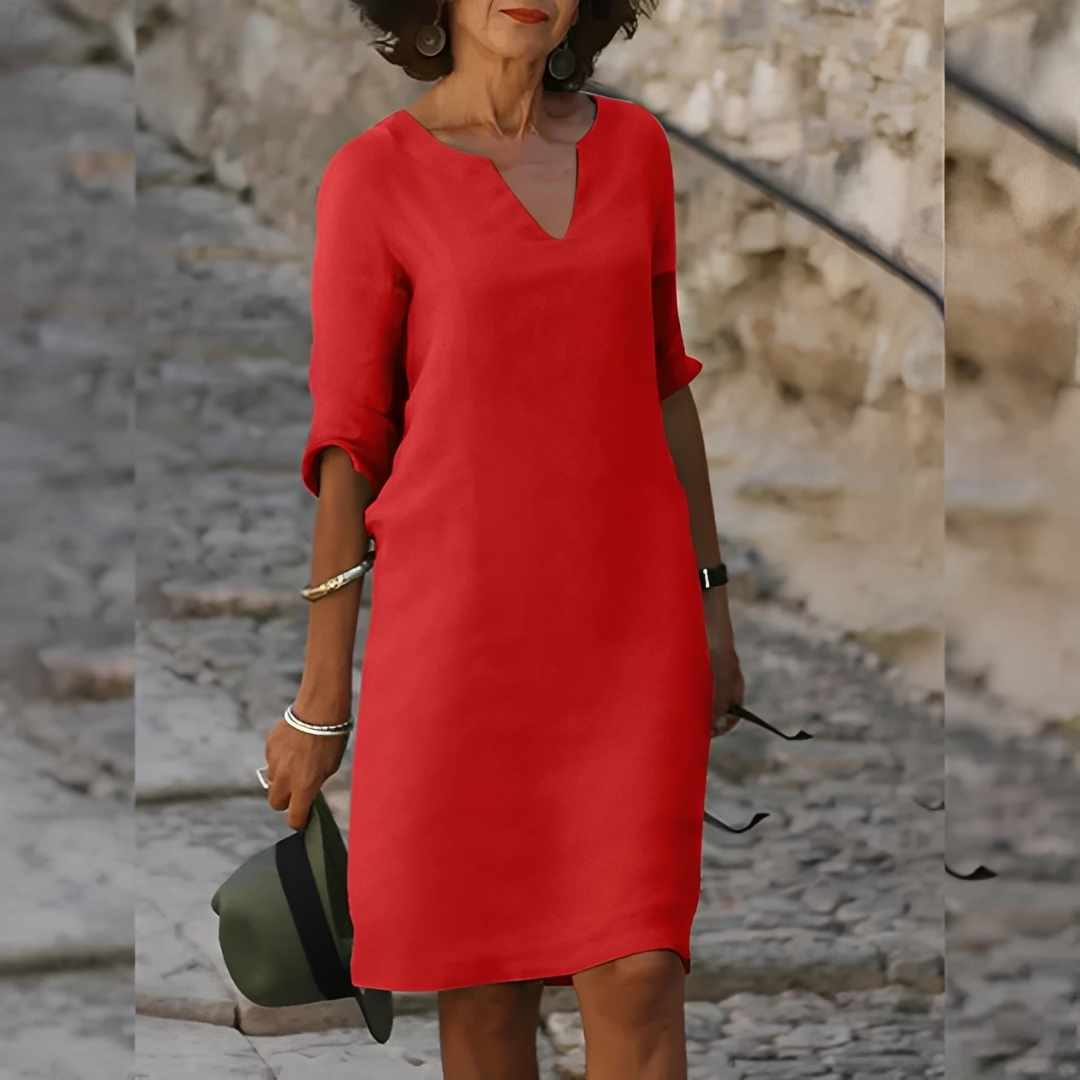 Guilaine - Rochie stilată cu decolteu în V pentru femei