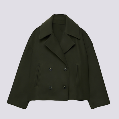 Bethney - Jachetă scurtă elegantă din lână cu guler cu rever pentru femei