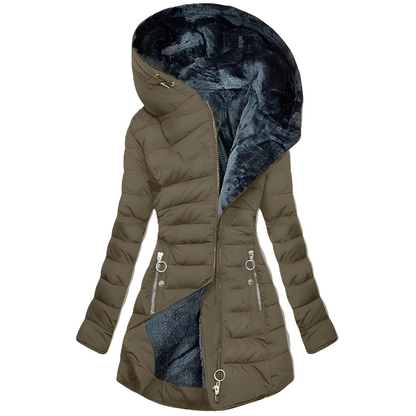Helena - Jachetă din pluș călduros cu glugă pentru femei