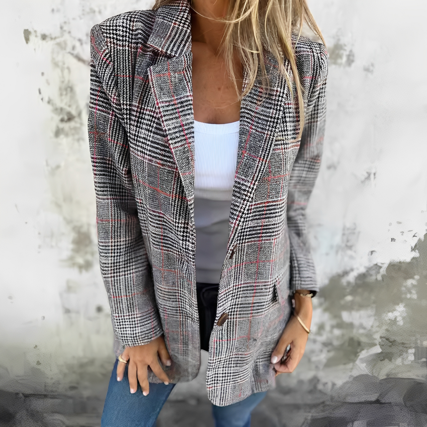 Ellen - Sacou formal cu carouri pentru femei