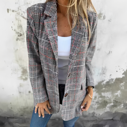 Ellen - Sacou formal cu carouri pentru femei