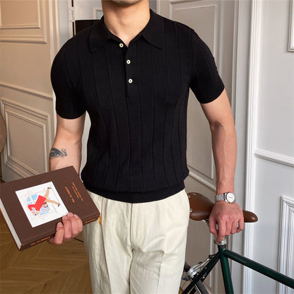 Tyrone - Tricou polo casual din tricot pentru bărbați