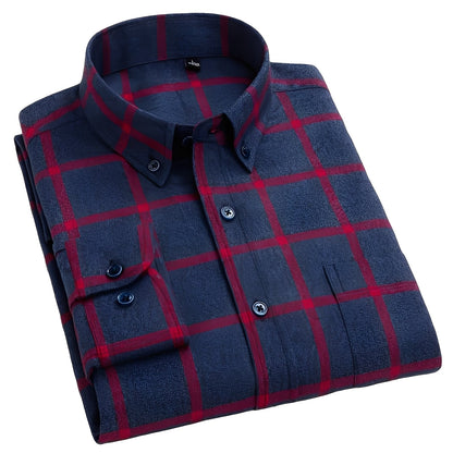 Nikolas - Cămașă lejeră în carouri din bumbac pentru bărbați