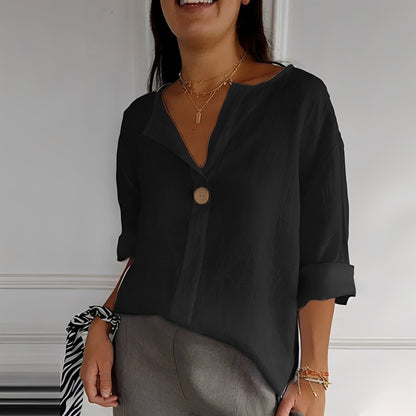 Noémie - Bluză confortabilă cu decolteu în V pentru femei