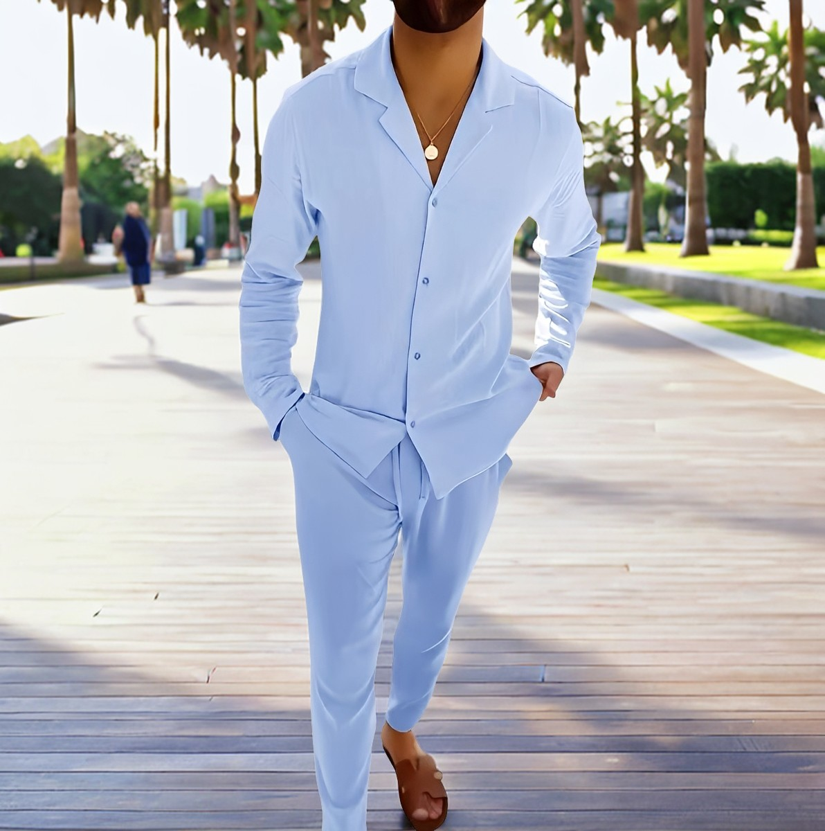 Joel - Set lejer cu un singur rând de nasturi, din două piese pentru bărbați