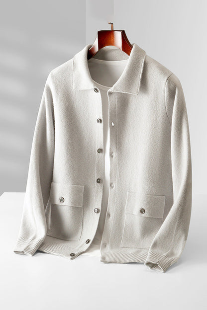 Herbert - Cardigan elegant cu tricotaj dens și buzunare pentru bărbați