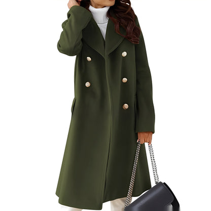 Viona - Pardesiu modern dublu din lână pentru femei