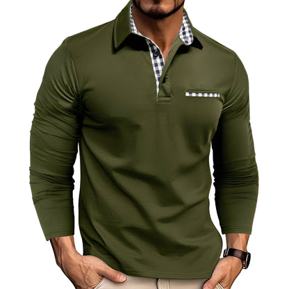 Grover - Cămașă polo elegantă cu mânecă lungă pentru bărbați