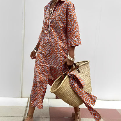 Paulette - Rochie cămașă clasică cu dungi pentru femei