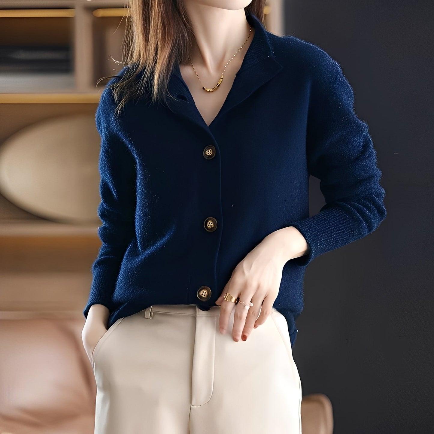 Michelle - Cardigan elegant, ușor tricotat pentru femei