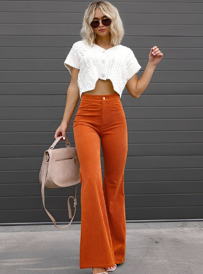 Marie - Pantaloni evazați eleganți cu talie înaltă pentru femei