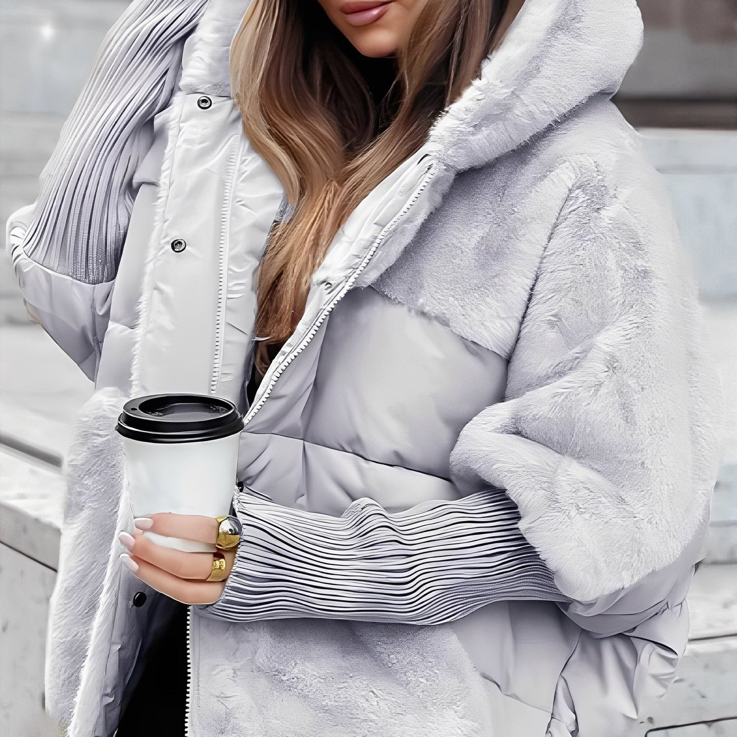 Alayna - Elegantní, moderní bunda s umělou kožešinou pro ženy