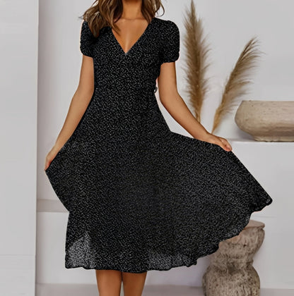 Elizabeth - Rochie casual, comodă cu mâneci scurte pentru femei