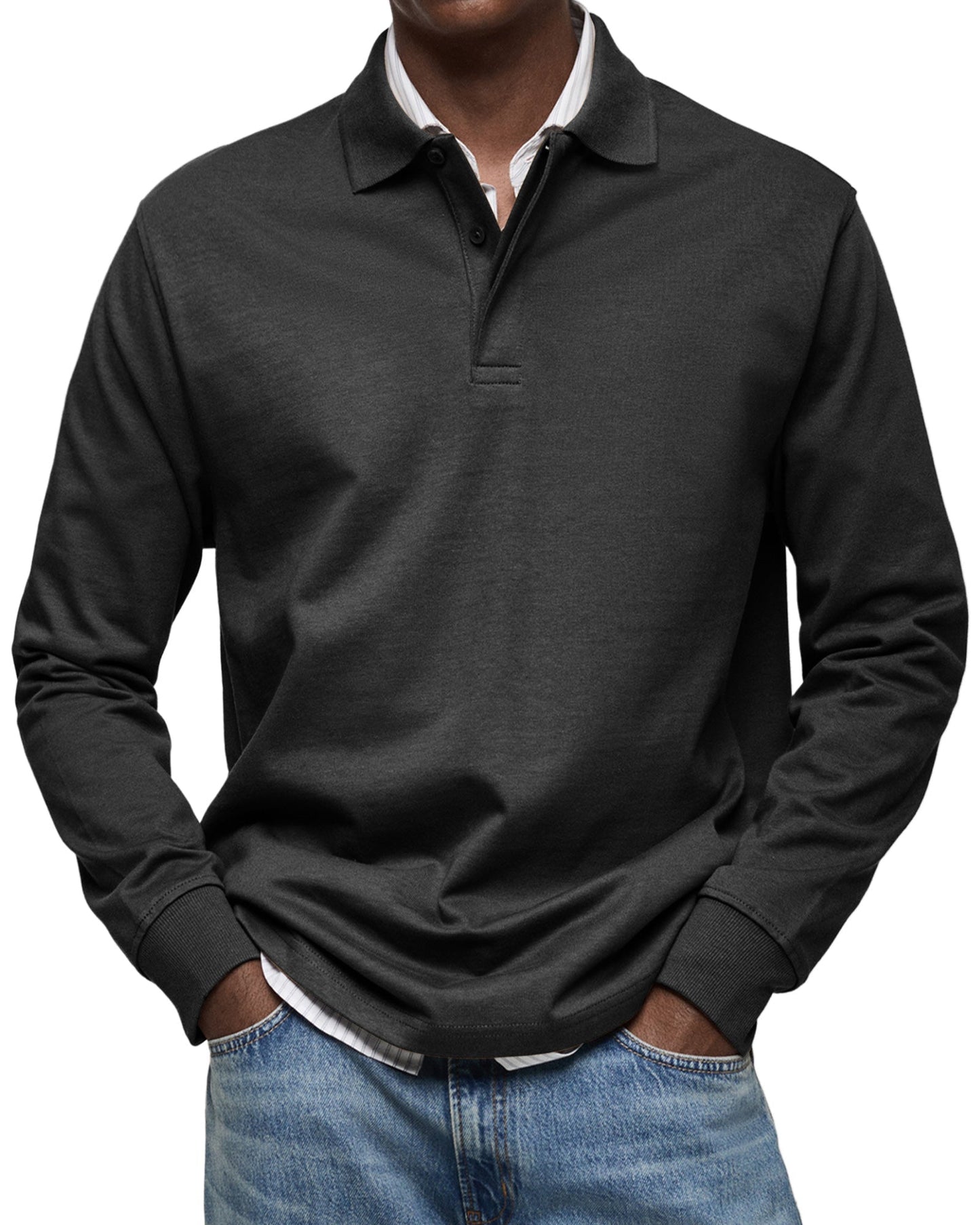 Dewey - Tricou Polo Simpatic cu Mâneci Lungi pentru Bărbați