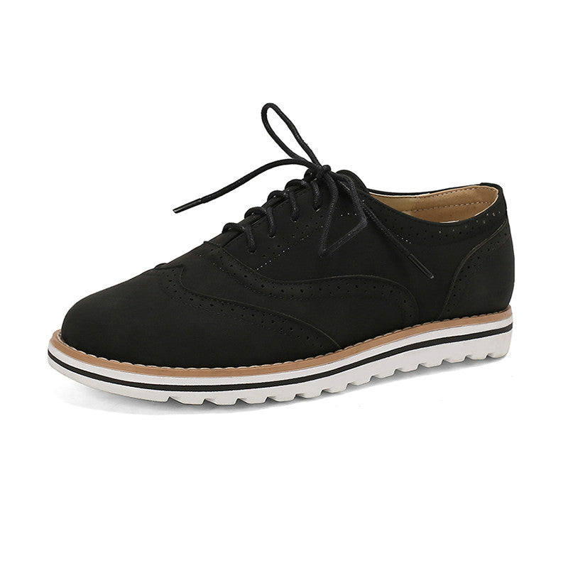 Gemma - Pantofi Derby casual din piele întoarsă pentru femei