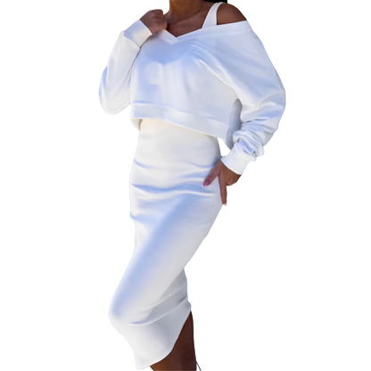 Tianna - Set elegant de pulover și fustă pentru femei