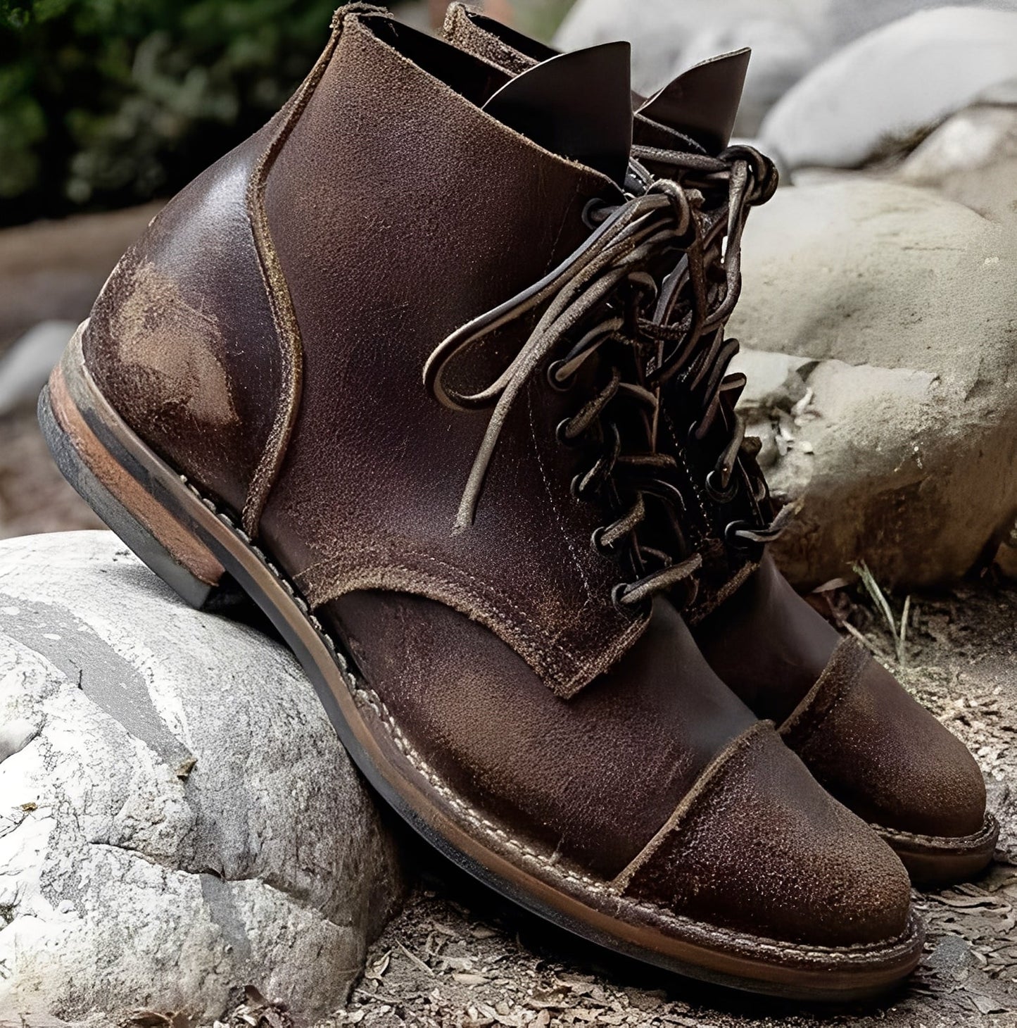 Garrick - Cizme Retro Rezistente din Piele pentru Bărbați
