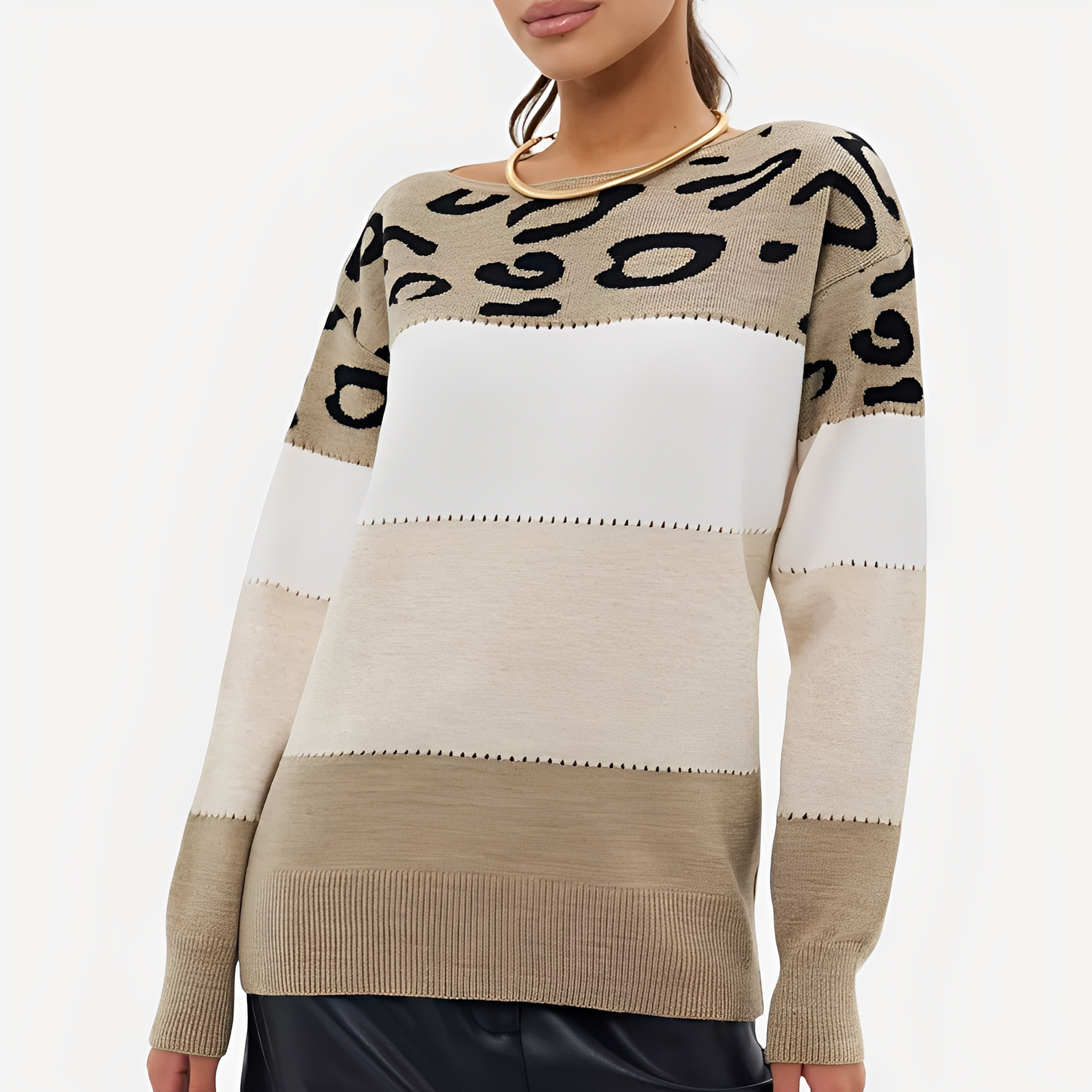 Anne - Pulover trendy cu model pentru femei