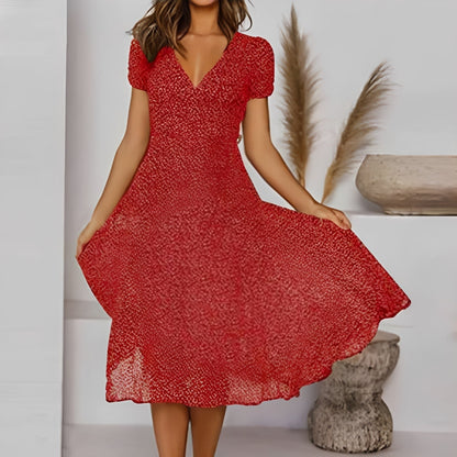 Elizabeth - Rochie casual, comodă cu mâneci scurte pentru femei