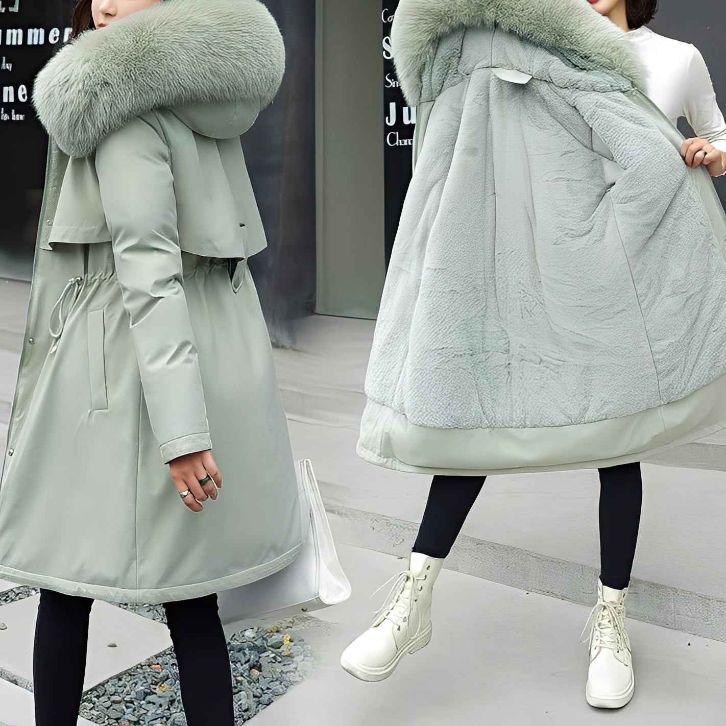 Evette - Manta stilată și călduroasă cu glugă pentru femei