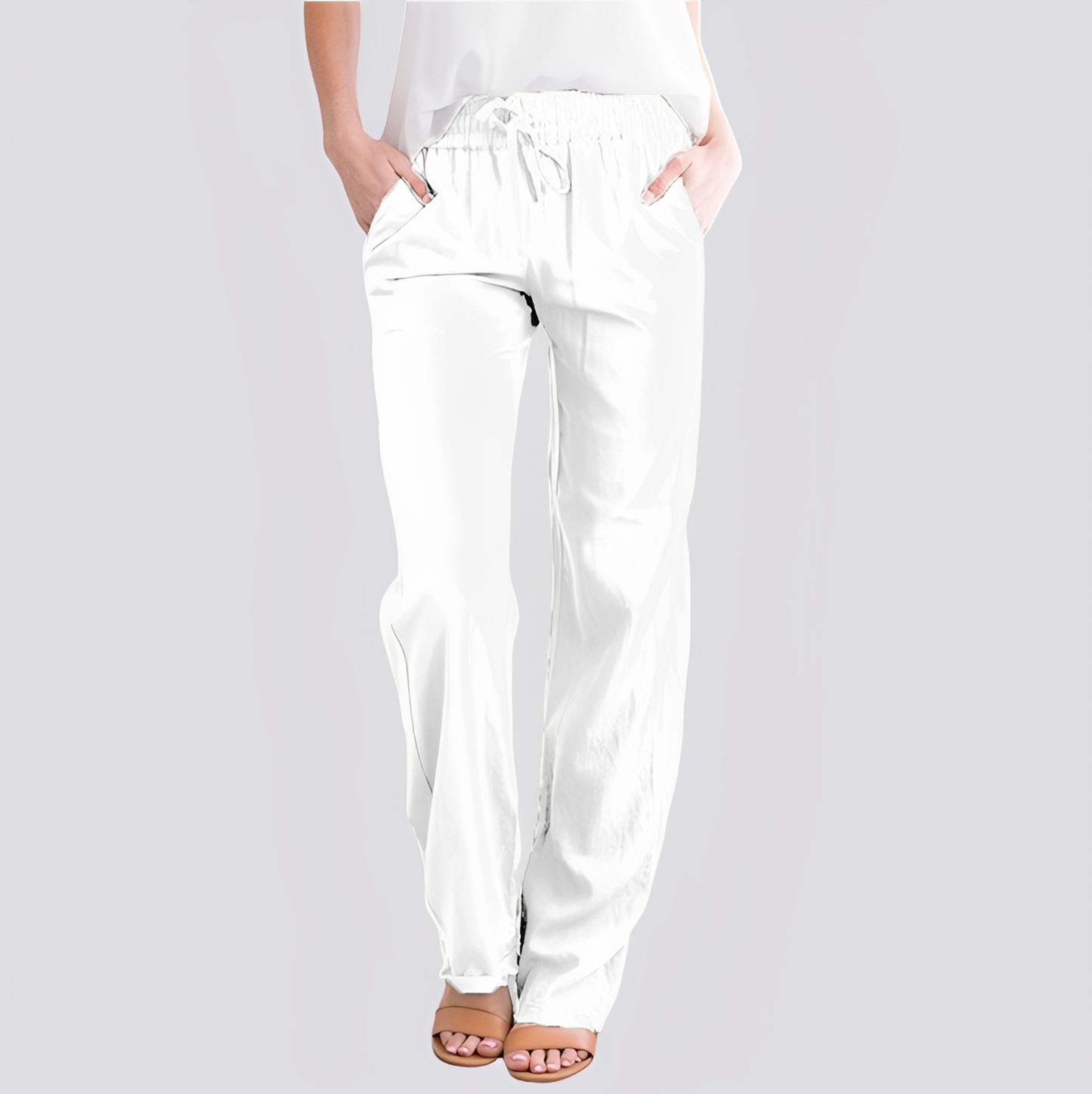 Isabel - Pantaloni relaxați, ușori, cu talie elastică pentru femei