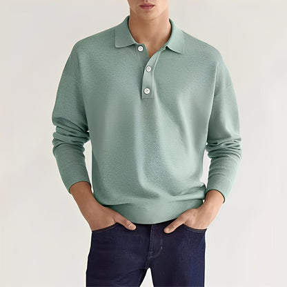 Dominic - Tricou polo cu mânecă lungă, casual pentru bărbați