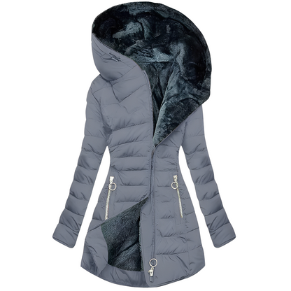 Helena - Jachetă din pluș călduros cu glugă pentru femei