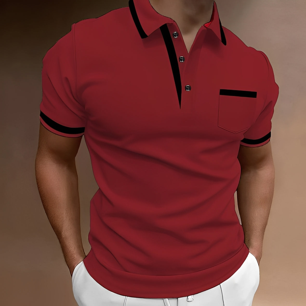 Bobby - Tricou polo lejer cu mânecă scurtă pentru bărbați