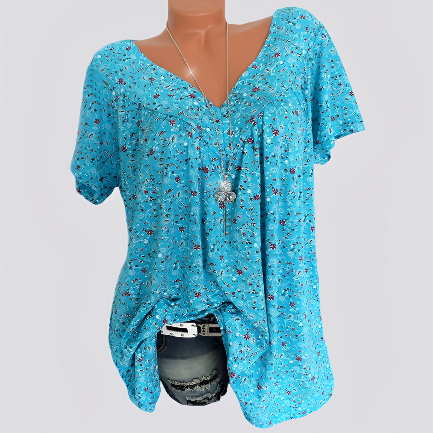 Claudia - Bluza elegantă, lejeră cu imprimeu floral pentru femei