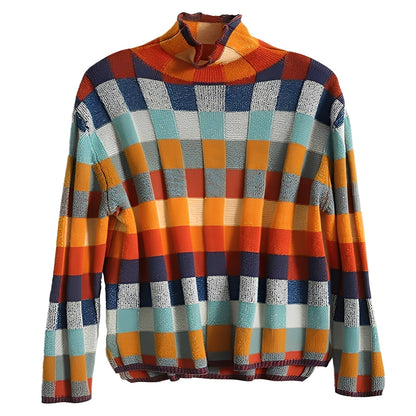 Katherine - Pulover din cașmir stil patchwork pentru femei