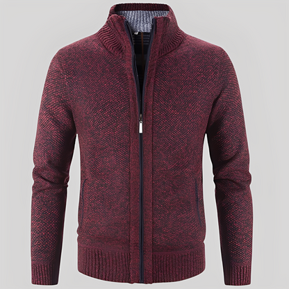 Kelvin - Geacă tricotată simplă cu fermoar pentru bărbați