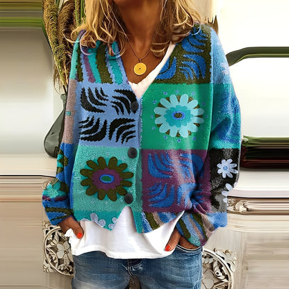 Nydia - Pulover lejer și moale cu tipar pentru femei