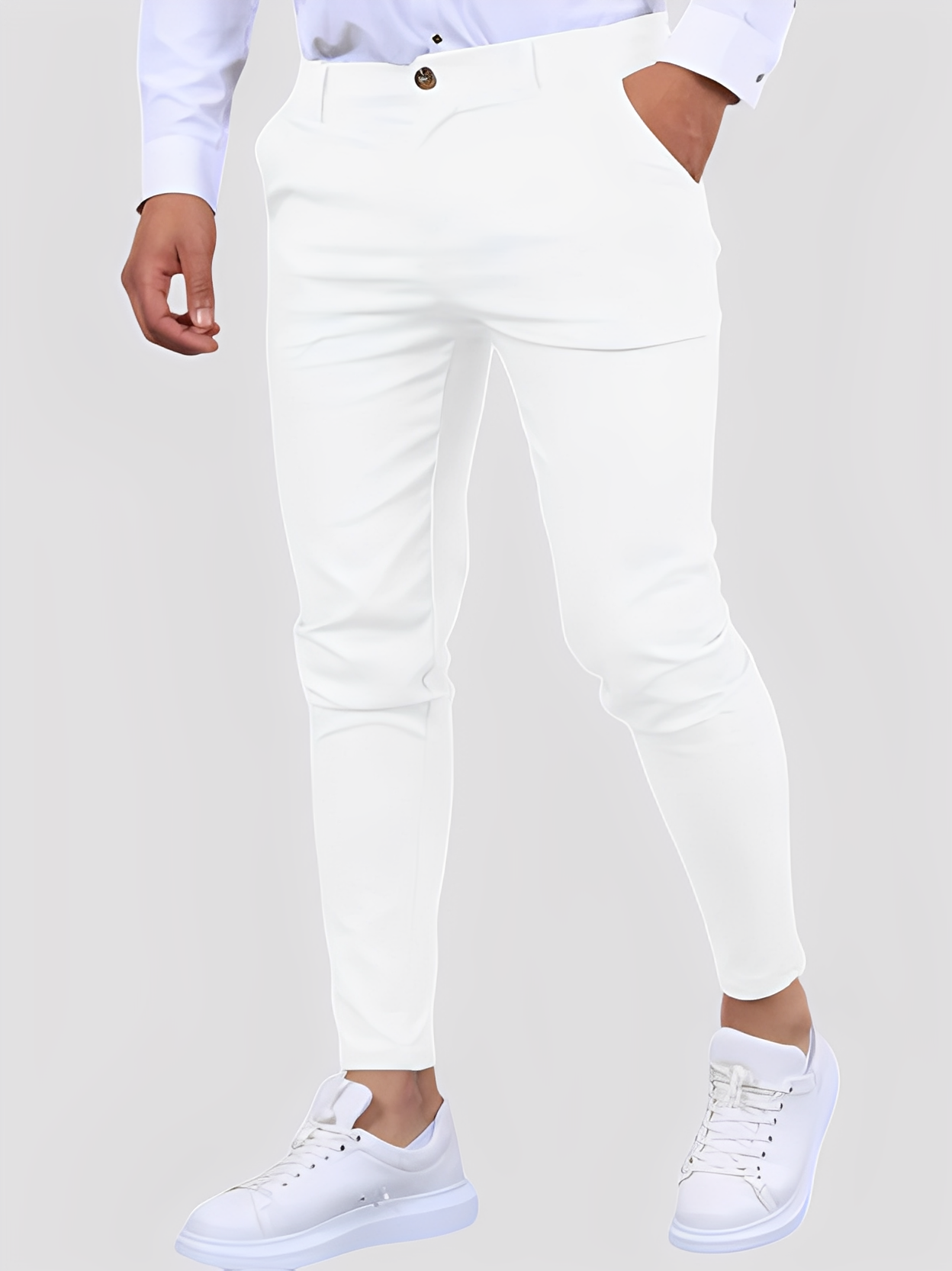 Shelton - Pantaloni casual elastici cu croială strâmtă pentru bărbați