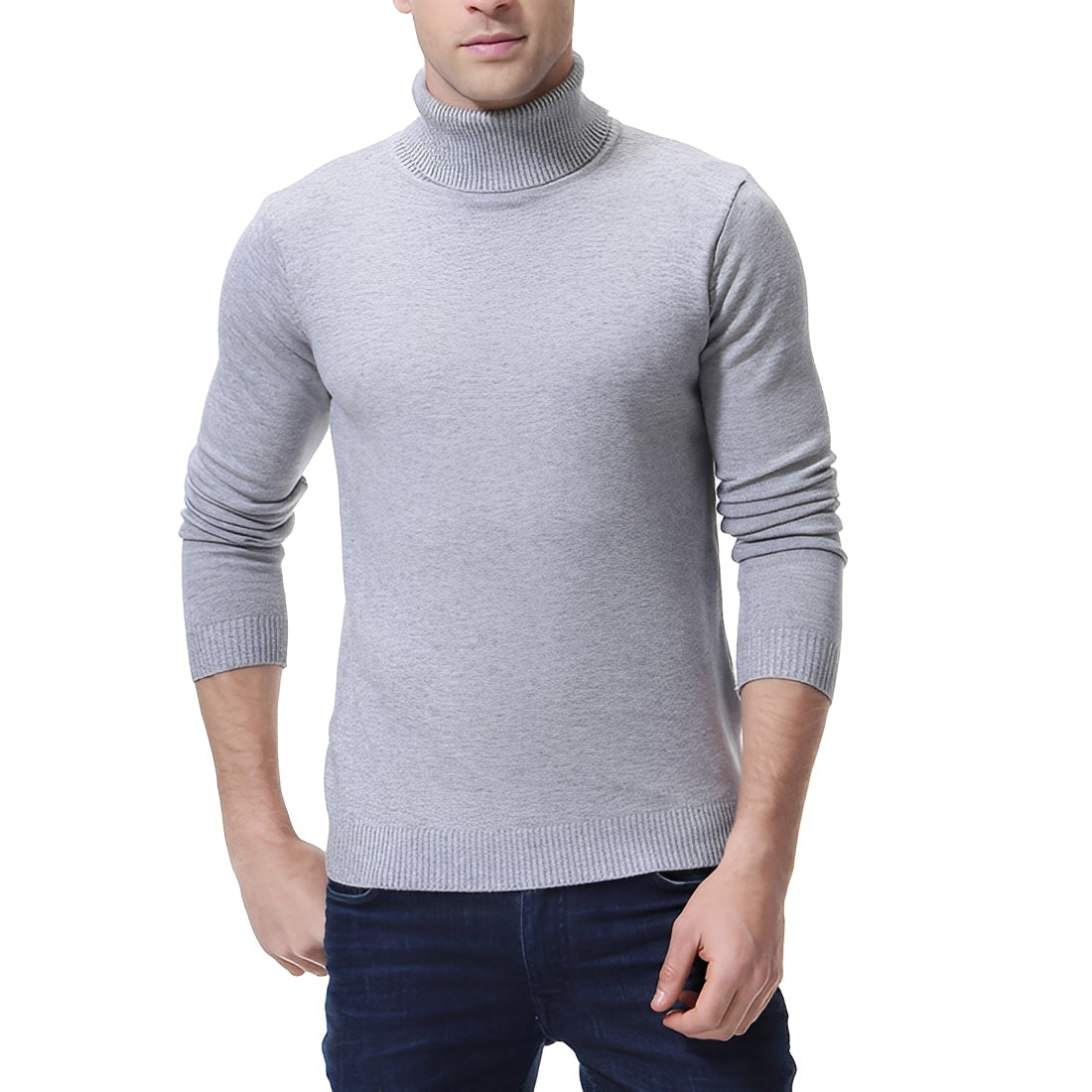 Jimmy - Pulover feminin slim-fit cu guler rulat