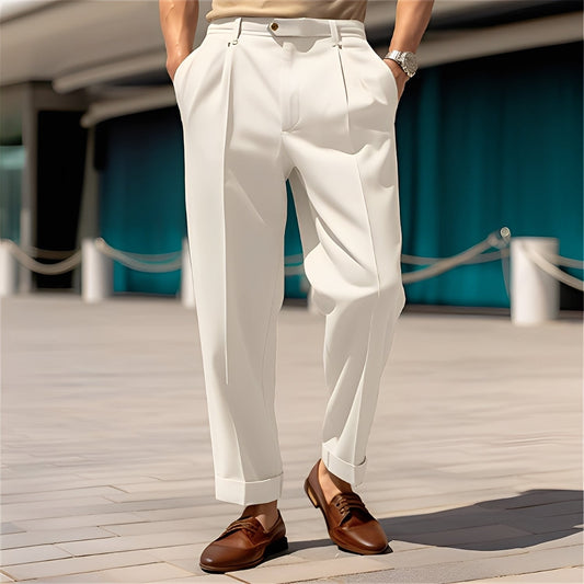 Beckham - Pantaloni clasici pentru costum bărbați, croială dreaptă
