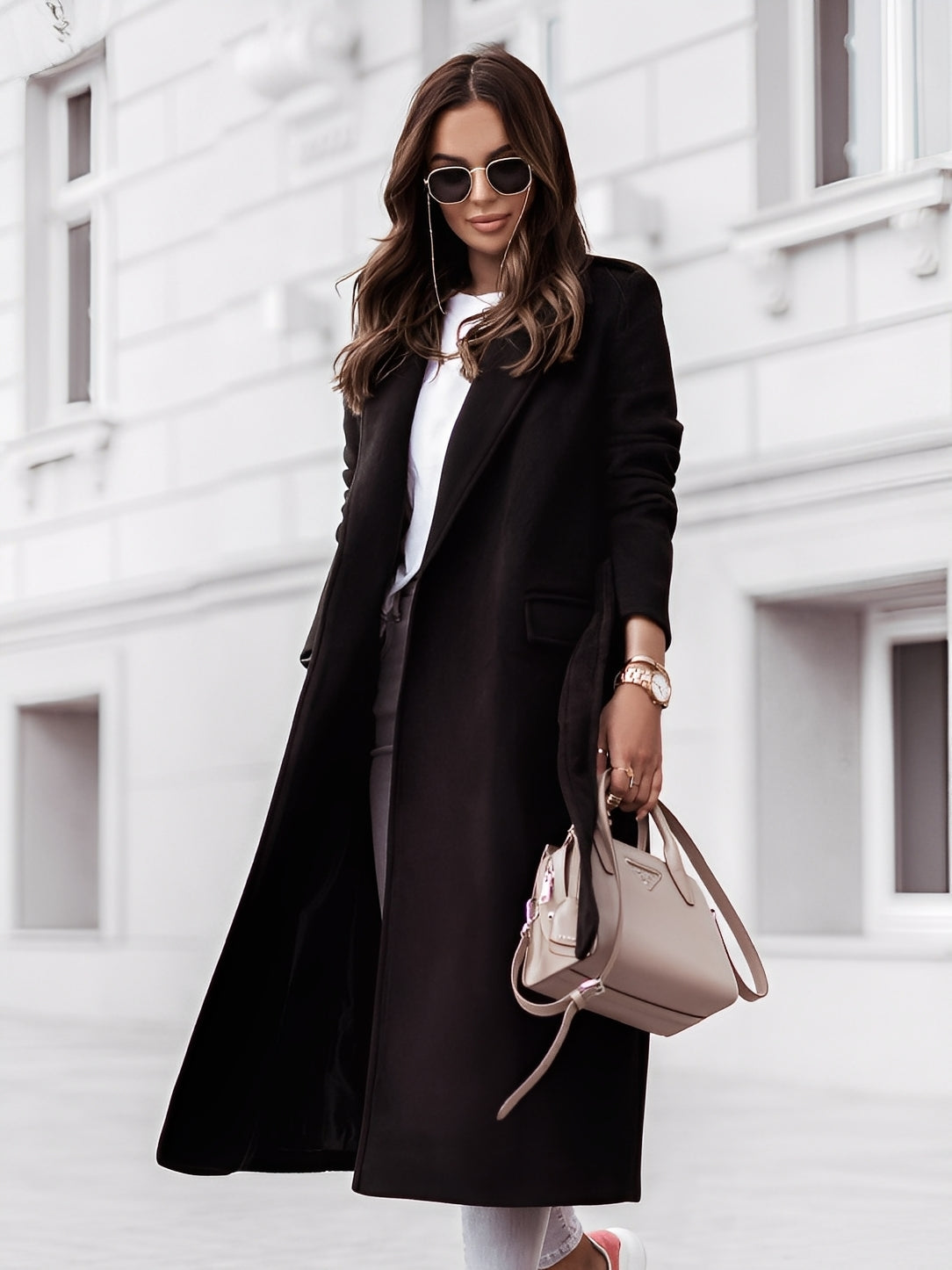 Haylie - Pardesiu de lână elegant cu curea la talie pentru femei