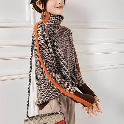 Roxanna - Pulover larg cu dungi pentru femei