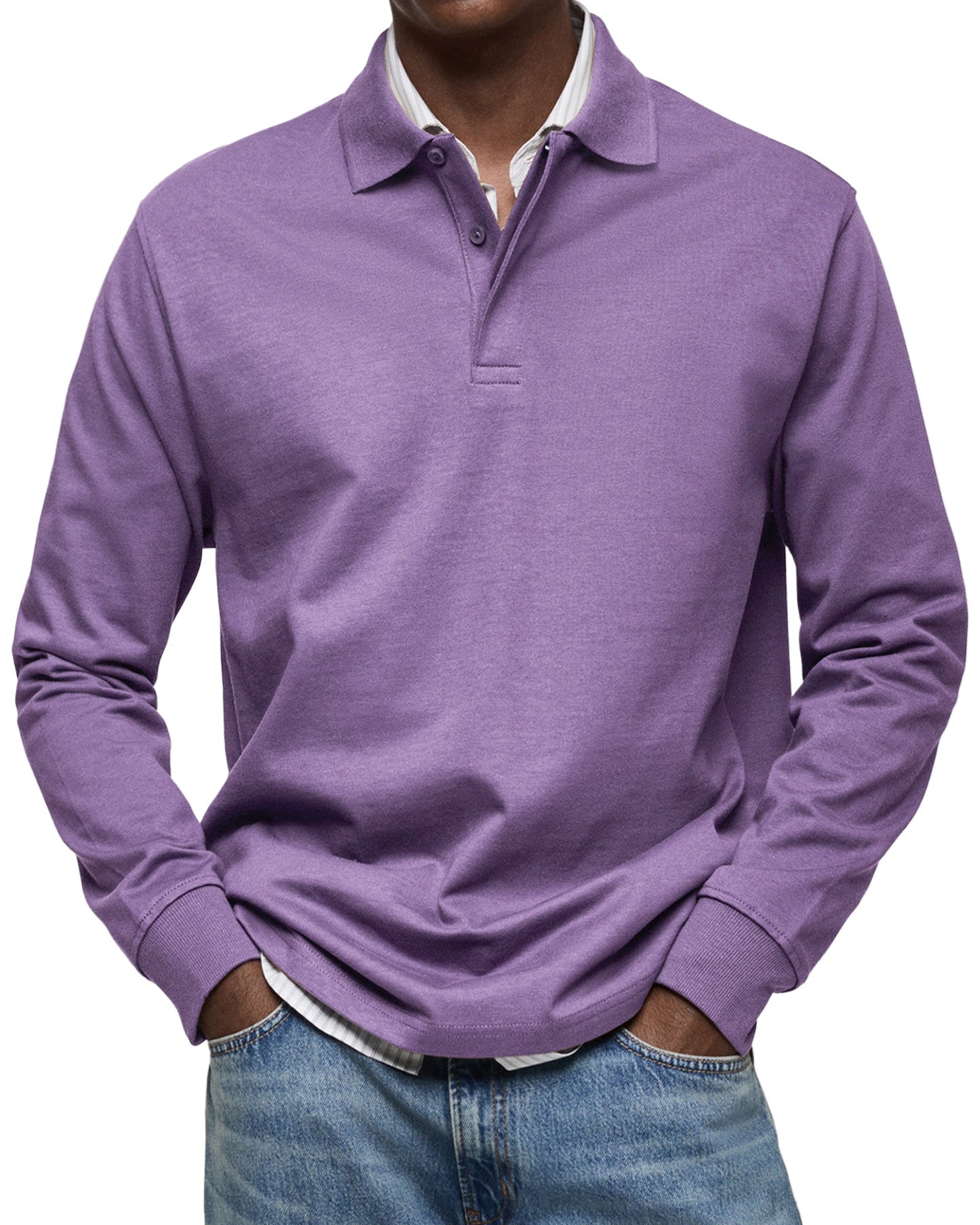 Dewey - Tricou Polo Simpatic cu Mâneci Lungi pentru Bărbați