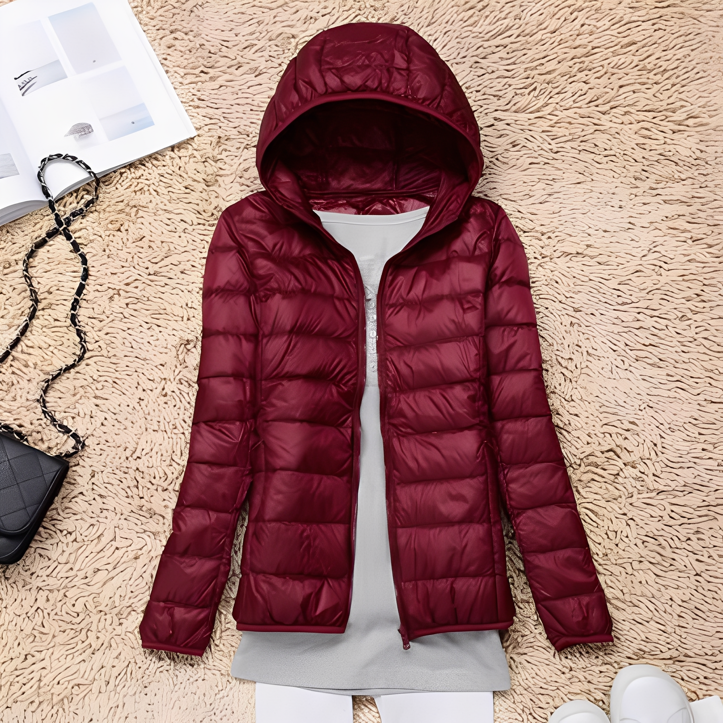 Lyndsay - Geacă slim casual de puf pentru femei