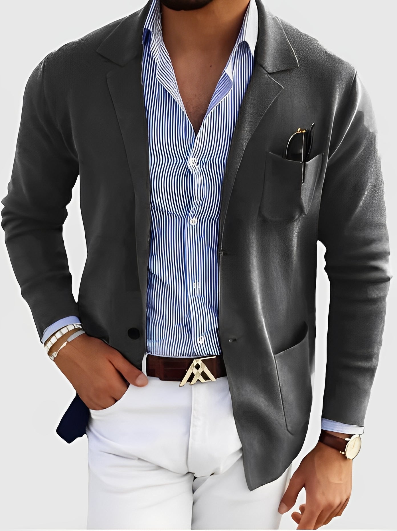 Darrin - Cardigan larg cu buzunare pentru bărbați