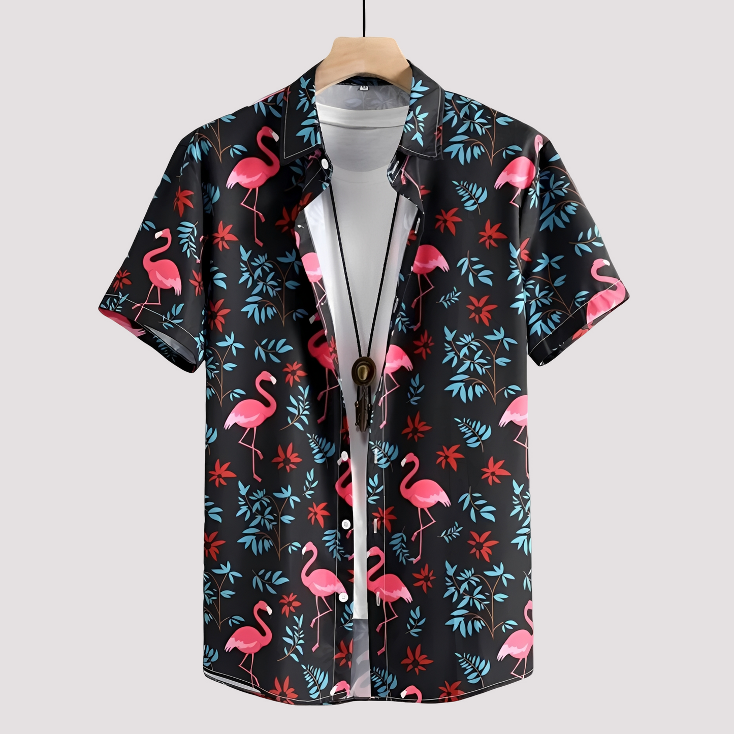 Arjun - Cămașă casual cu print hawaian pentru bărbați