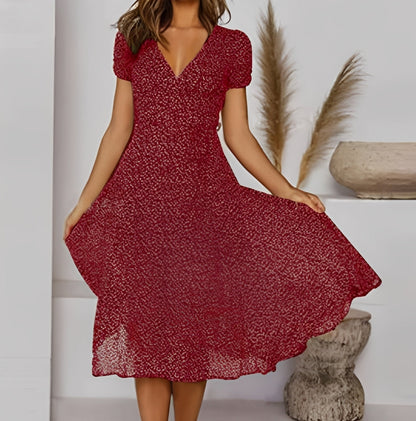 Elizabeth - Rochie casual, comodă cu mâneci scurte pentru femei