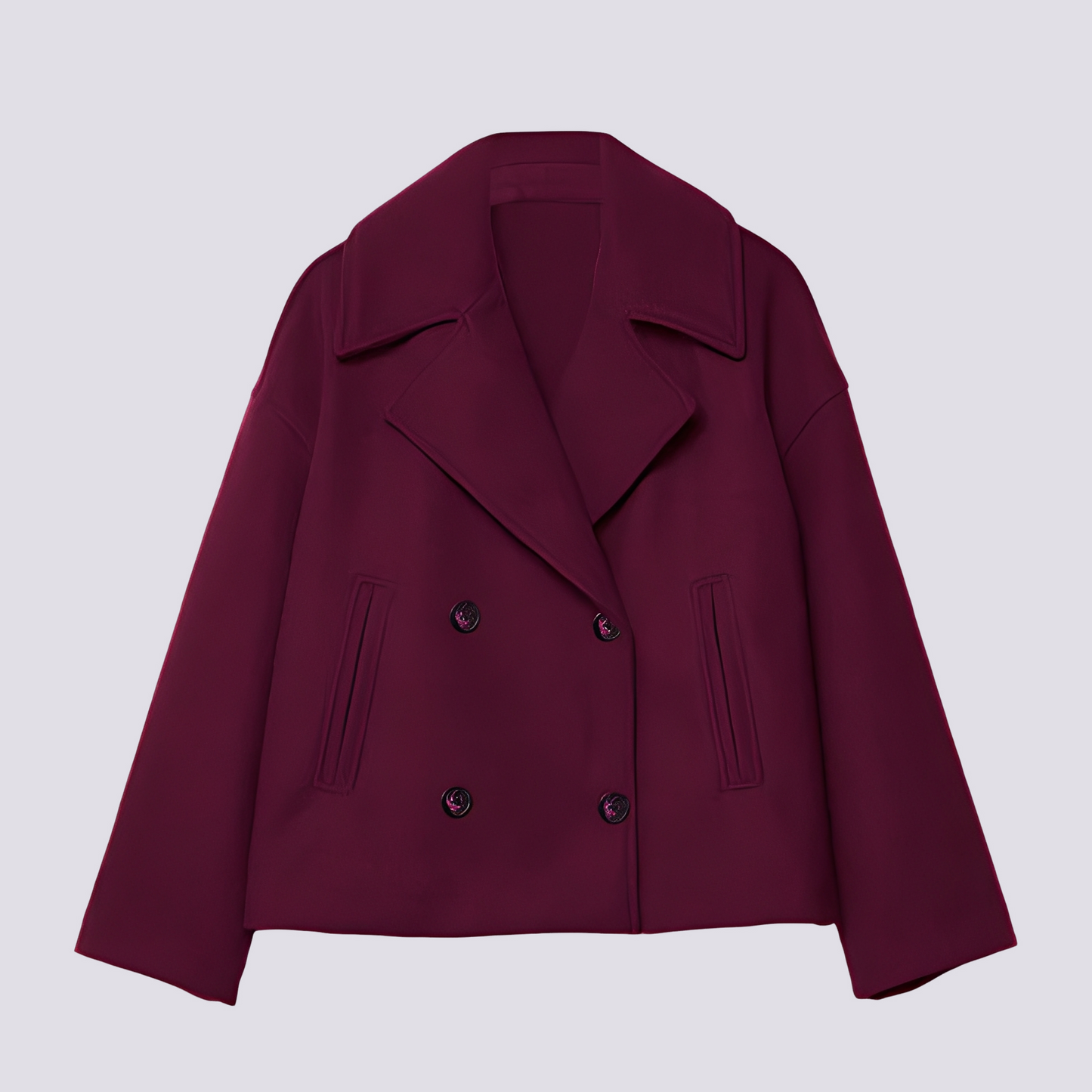 Bethney - Jachetă scurtă elegantă din lână cu guler cu rever pentru femei