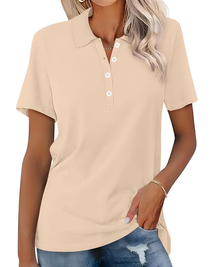 Teresa - Tricou polo casual cu mâneci scurte pentru femei