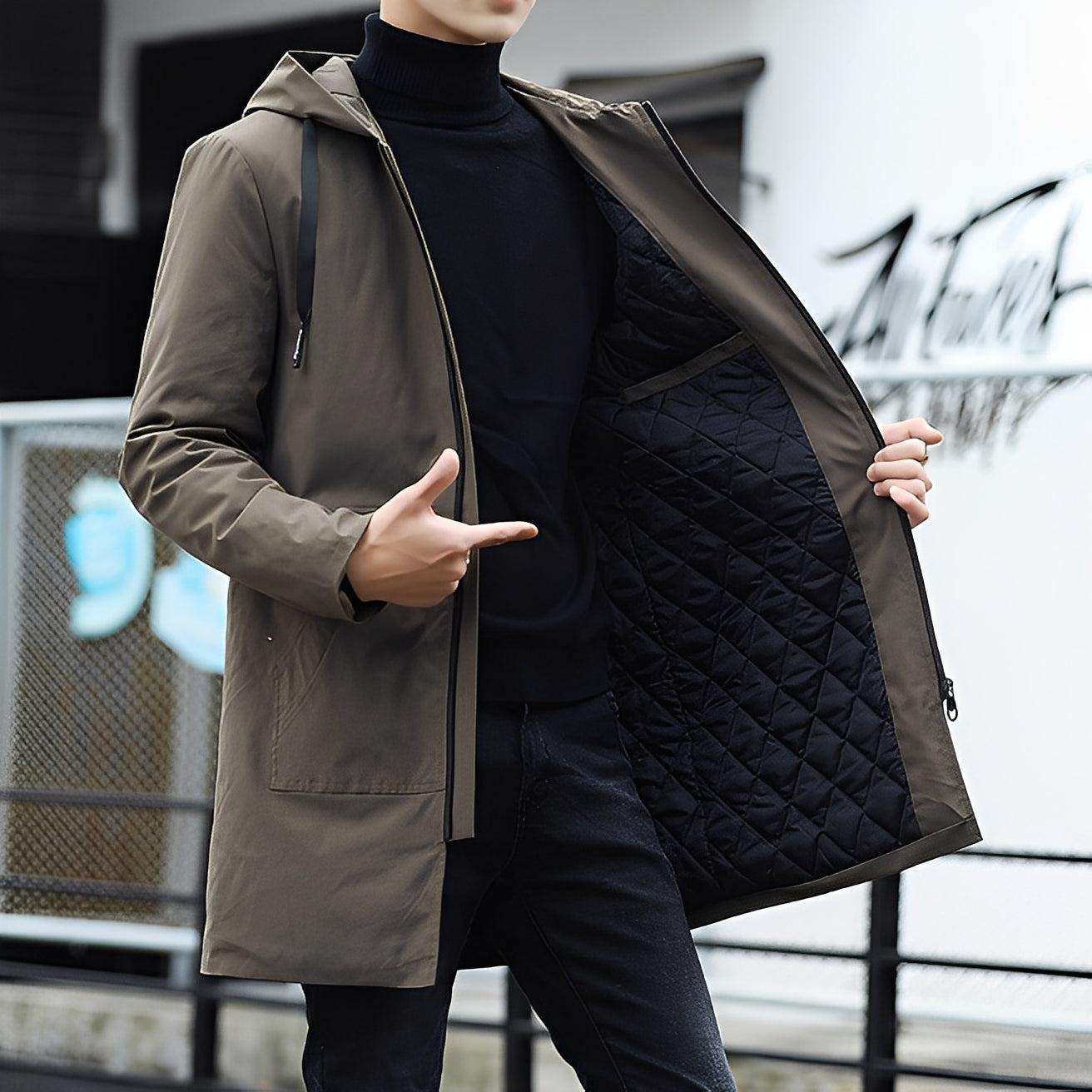 Derren - Jachetă de bărbați casual cu glugă