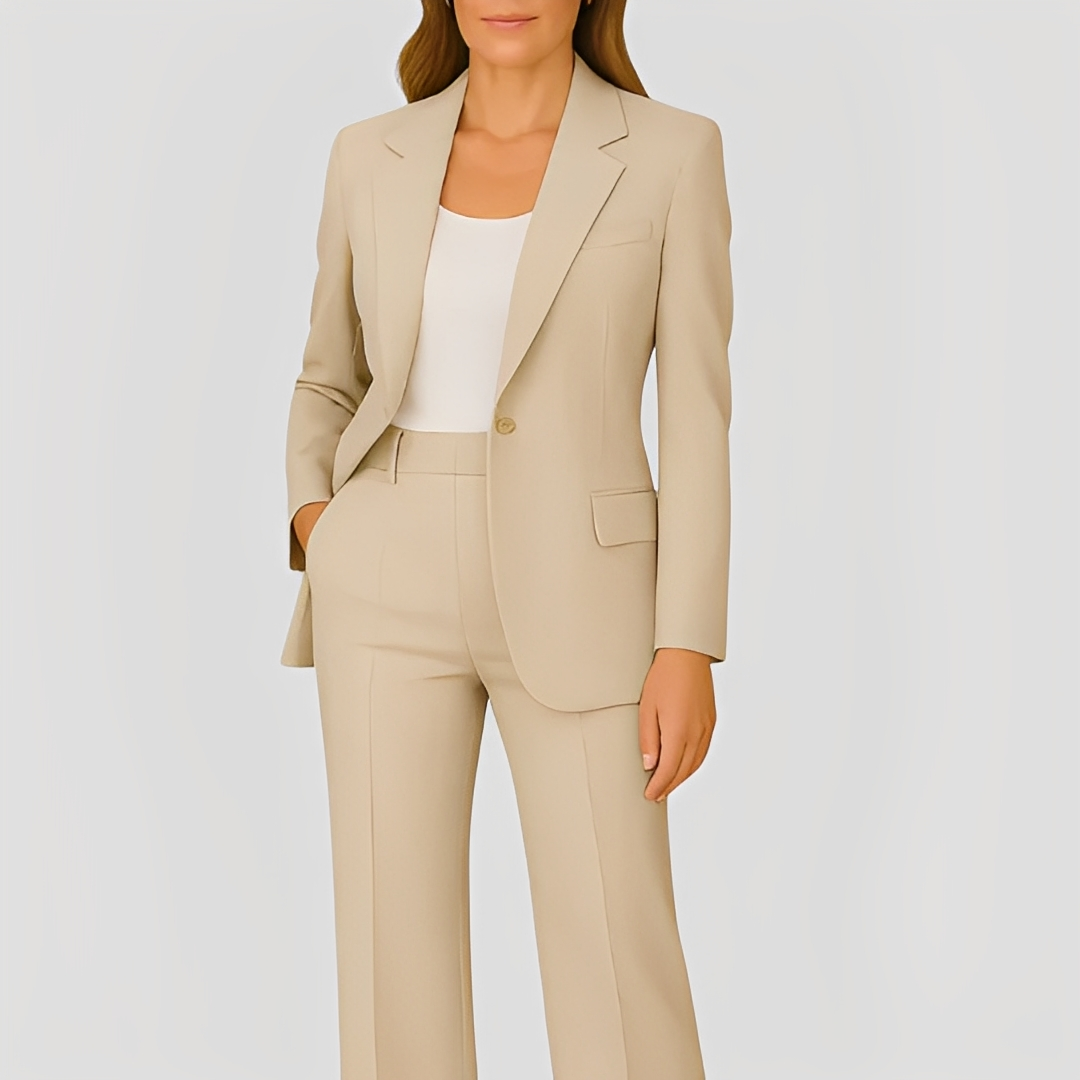 Maeva - Set elegant cu blazer lung și pantaloni pentru femei