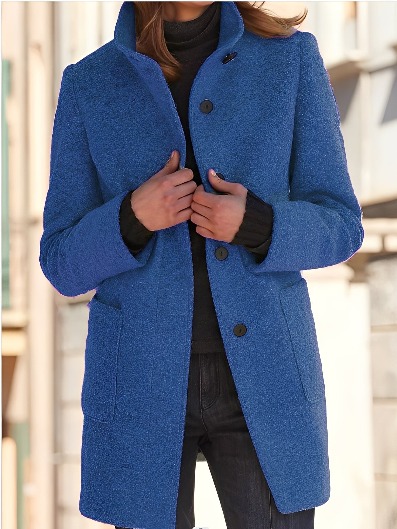 Julissa - Pelerină de iarnă călduroasă pentru femei, cu buzunar