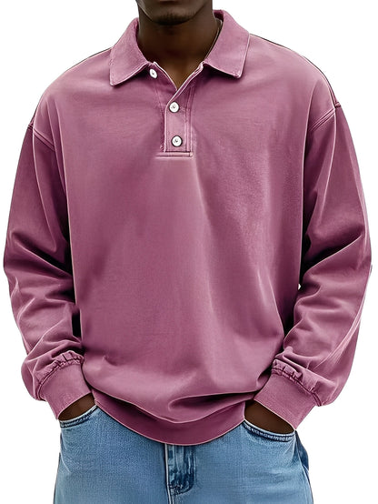 Clayton - Tricou polo clasic cu mânecă lungă pentru bărbați