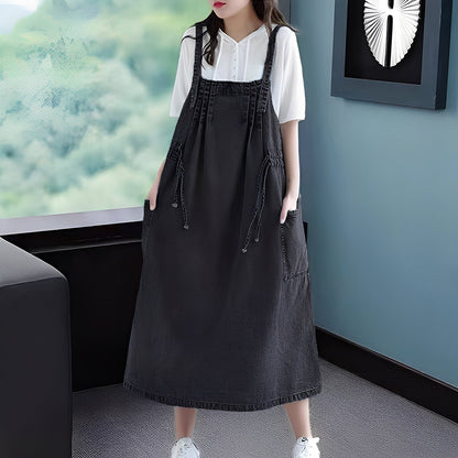 Kelsey - Rochie casual din denim cu buzunare pentru femei